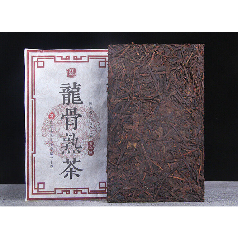 1000g Black Tea Puerh Tea Ripe Tea Brick Old Tea Stem Dragon Bone Ripe Tea