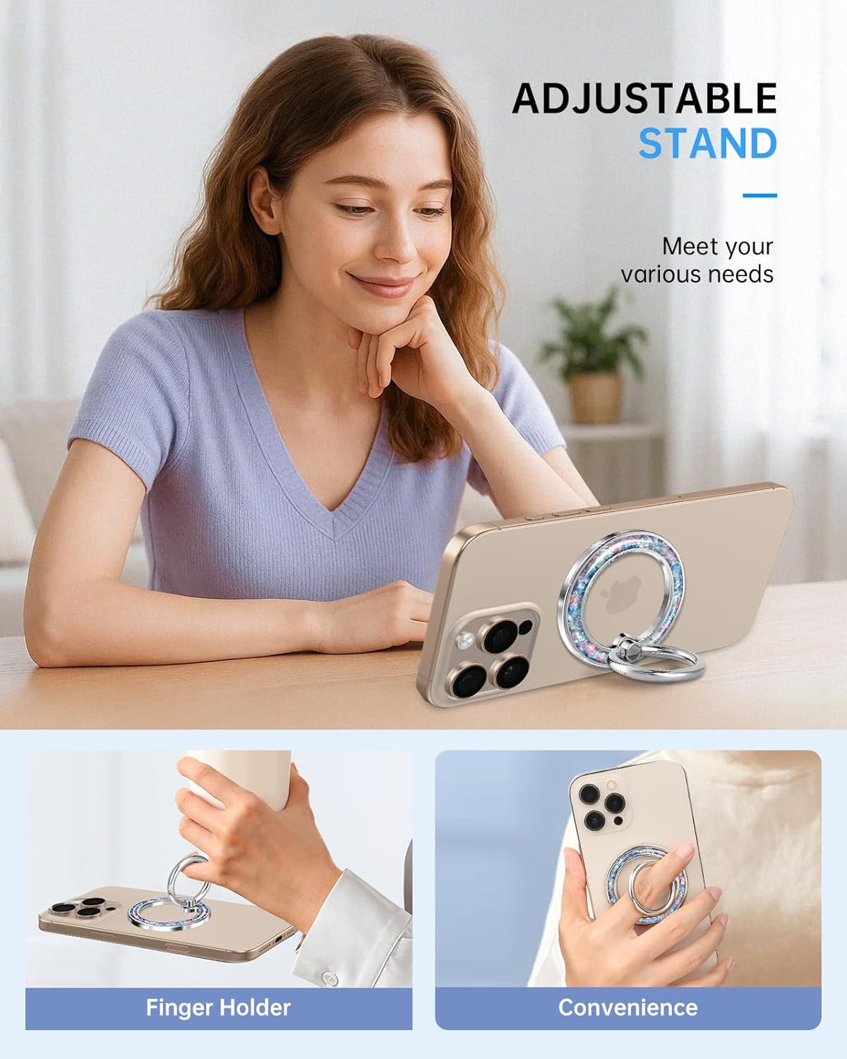 Phone Ring Holder Compatible with Magsafe - Magnetic Cell Phone Grip Magnet Remo
