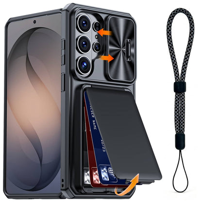 For Samsung Galaxy S25 Ultra 2025 6.9" Case Wallet+Wrist Strap with Card Holder