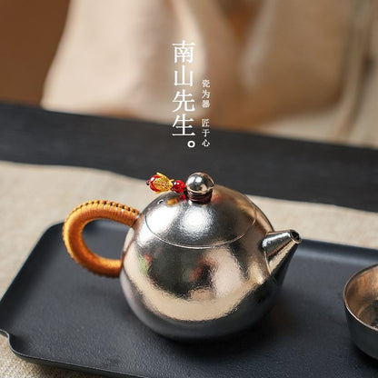 200ml Pure Titanium Xi Shi Teapot Chinese Gongfu Tea Pot Lightweight Durable