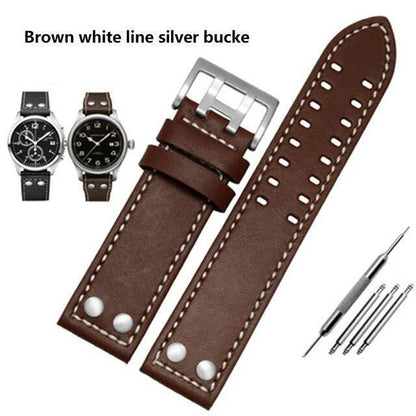 Genuine Leather Watches Straps For Hamilton Khaki Aviation H77755533 H77616533