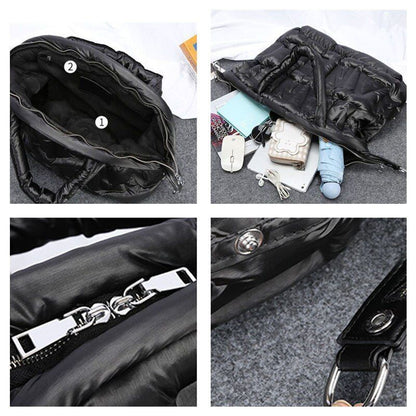 Big Shoulder Bag Cotton Feather Down Bag Crossbody Purse Nylon Handbag 40*21*30