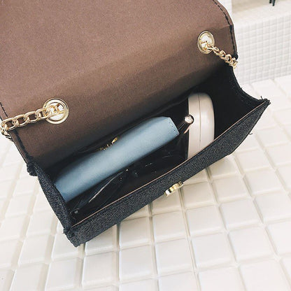 Flap Crossbody Bag Tassel Chain Party Handbag Purse Messenger Pouch Polyester