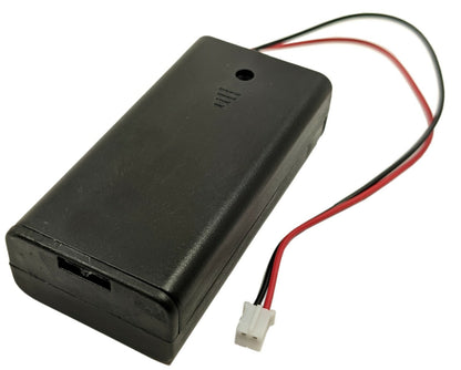 AA Battery Holder with Cover and JST Connector (Holds 2 AA Batteries)
