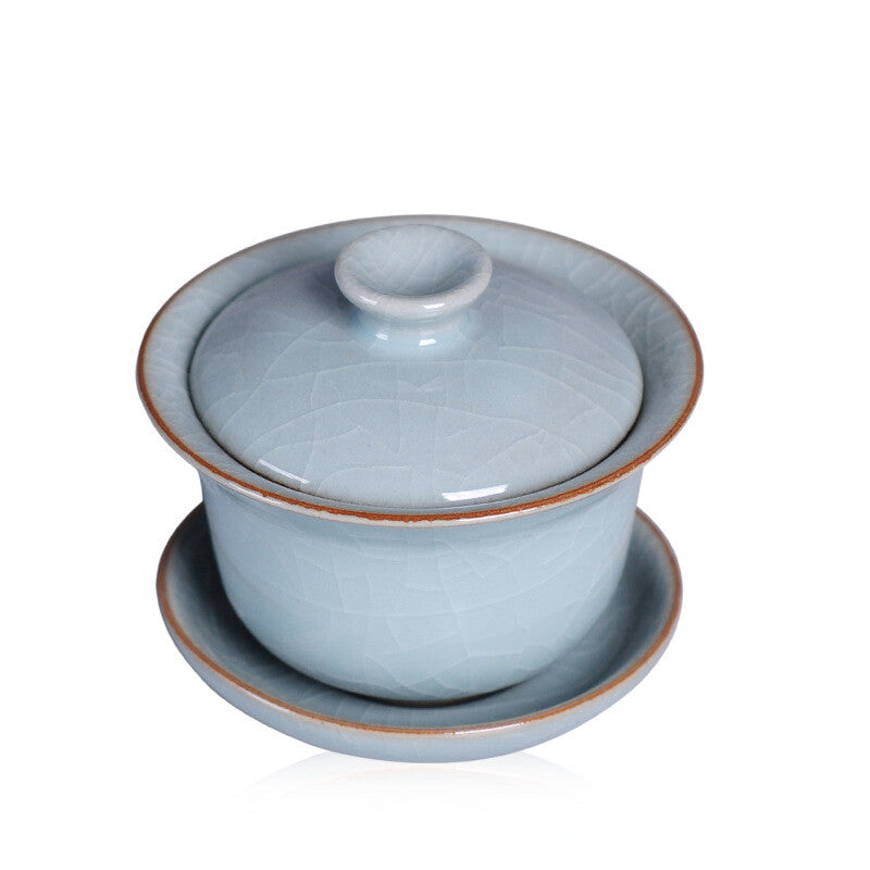 150ml Gaiwan Open Film Cover Bowl Longquan Celadon Kungfu Pot Tea Bowl Tea Cups
