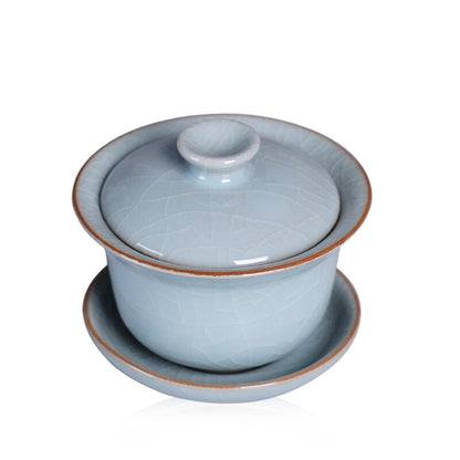 150ml Gaiwan Open Film Cover Bowl Longquan Celadon Kungfu Pot Tea Bowl Tea Cups