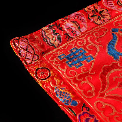 21cm Tibetan Buddhist Utensils Embroidery Eight Auspicious Crosses Cloth Mat