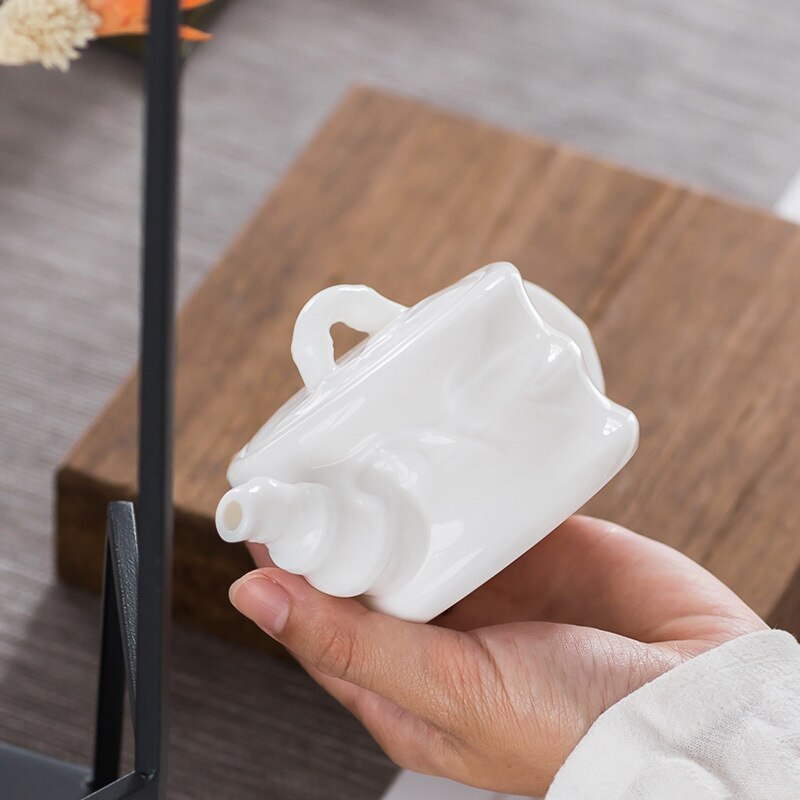 Ceramic Whiteware Jade Porcelain Tea Pot Beauties Pot Entirely Handmade Ceramic