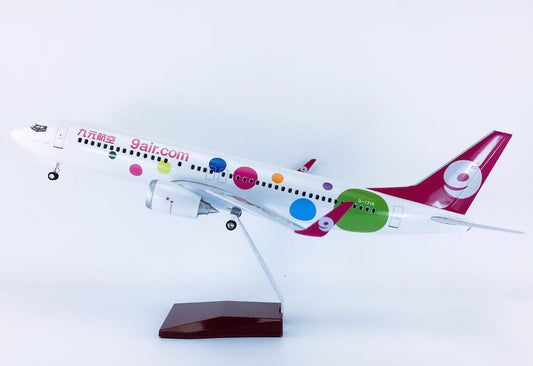47CM 1:85 9air BOEING 737 MAX Passenger Airplane Landing gear Resin Plane Model