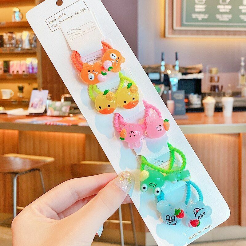 Hair Bands 10/20 Pcs/Bag Shiny Flowers Baby Scrunchies Rubber Kids Accessories