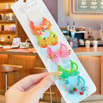 Hair Bands 10/20 Pcs/Bag Shiny Flowers Baby Scrunchies Rubber Kids Accessories