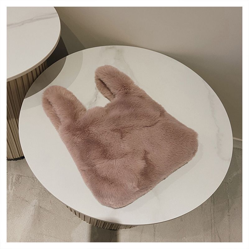 Fashion Underarm Wrist Bag Plush Hobos Shoulder Bags Furry Clutch Purse Handbag
