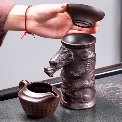 15.2cm Creative Purple Clay Tea Filter Tea Strainer Tea Set Tea Ceremony