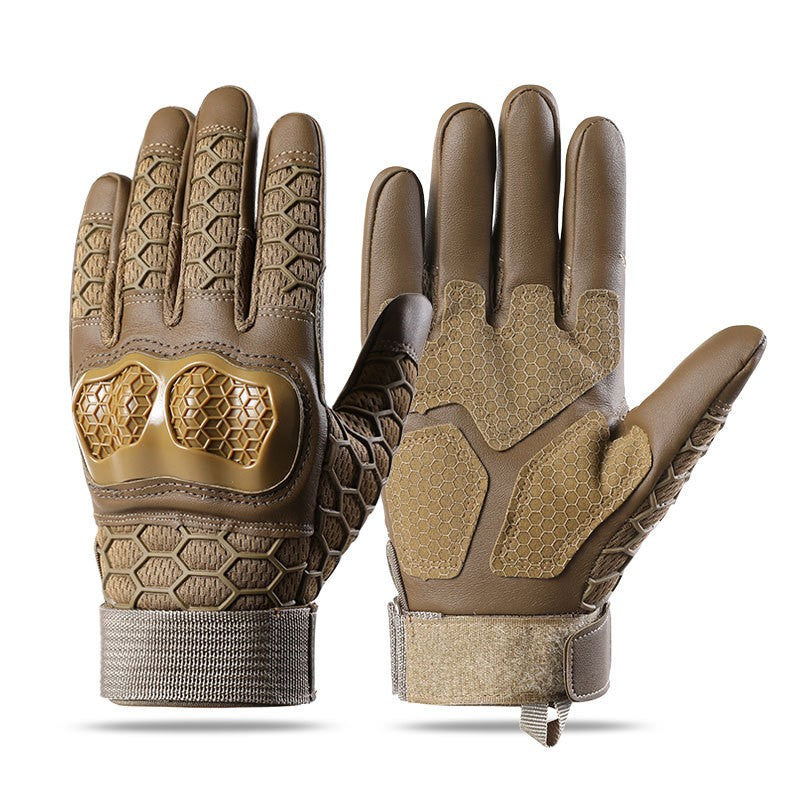 Tactical gloves with wear-resistant and anti slip hard shell for cycling