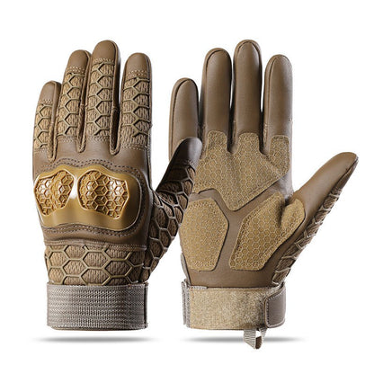 Tactical gloves with wear-resistant and anti slip hard shell for cycling