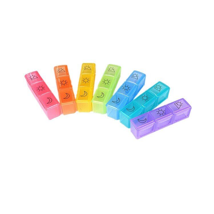 Classification Medicine Cases 1Pc 7 Days 21 Grids Handy Seven Colors Travel Kit