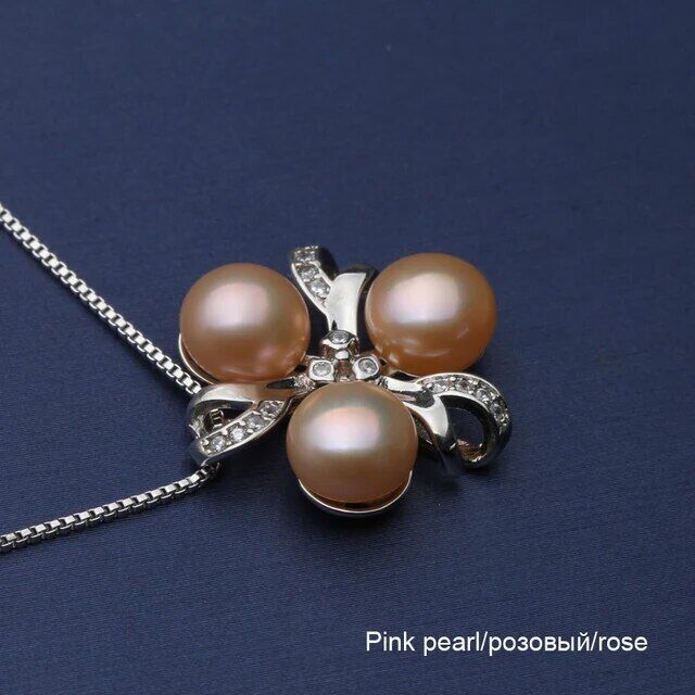 Pearl Freshwater Pendant 925 Silver Necklace Pendants Chain Jewelry Accessories