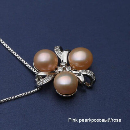 Pearl Freshwater Pendant 925 Silver Necklace Pendants Chain Jewelry Accessories