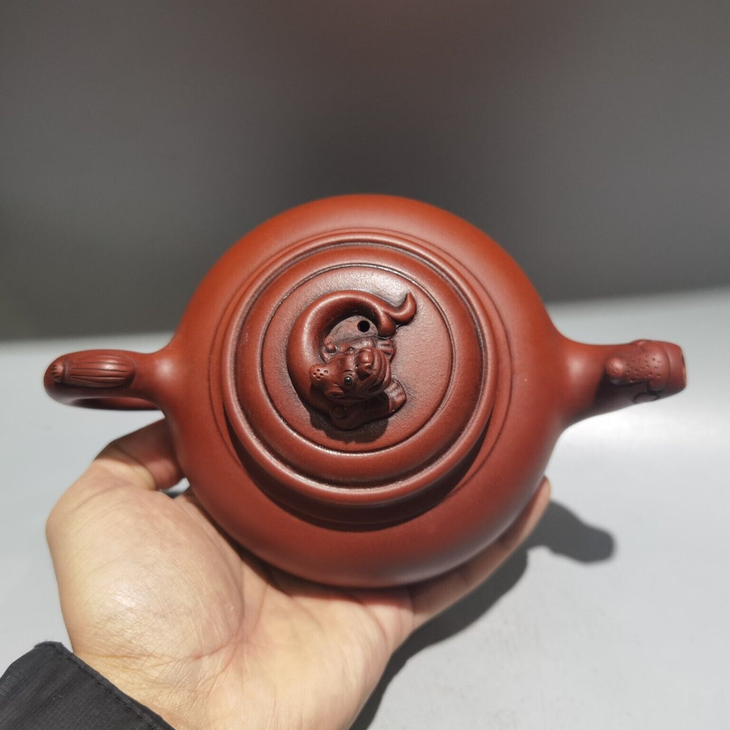 Vintage Chinese Yixing Purple Clay Teapot Zisha Ceremony Carving Collectible Art