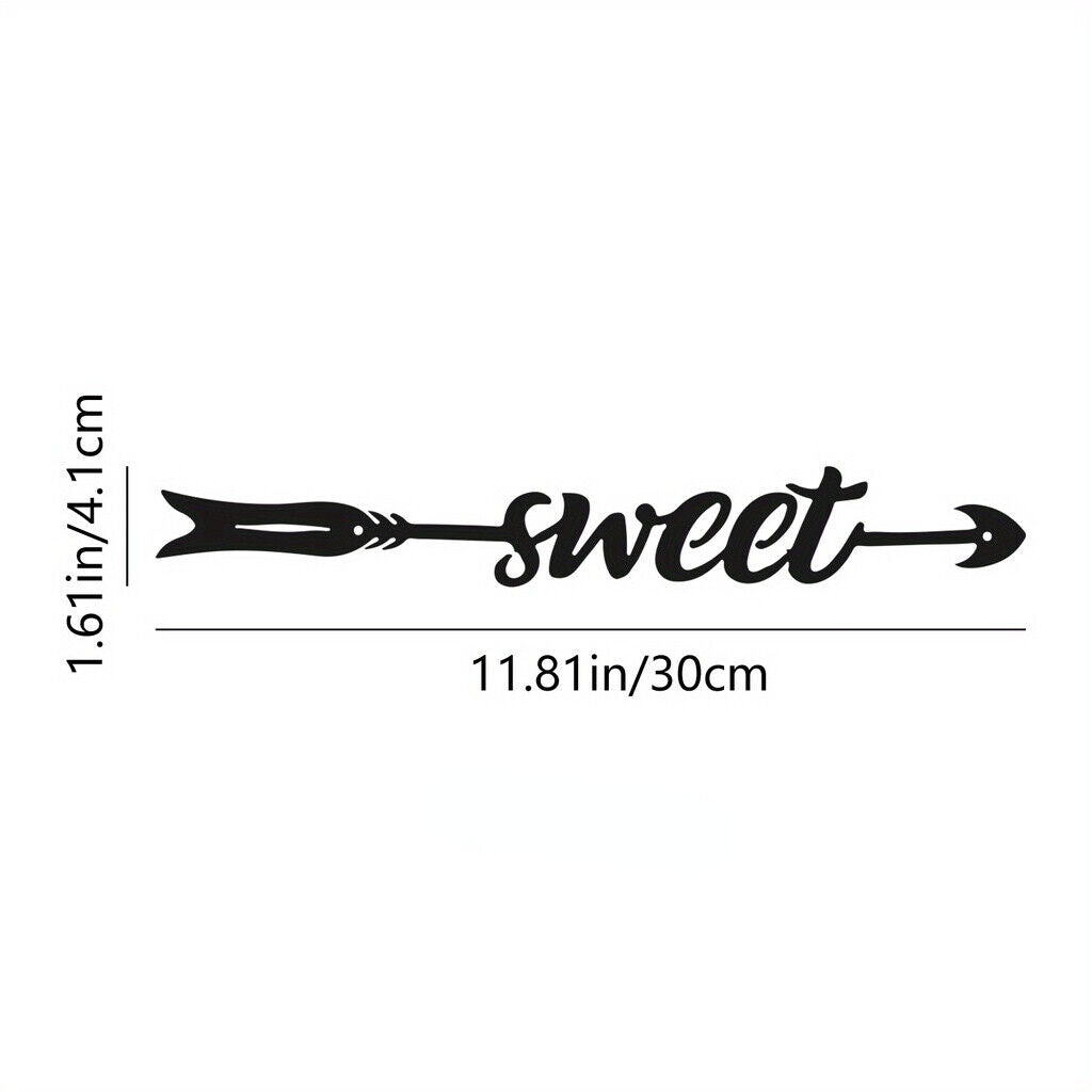 1pc Cutout Sculpture Arrow Sign Rustic Wall Art Decoration Word Sign Decor