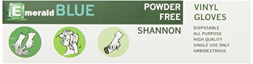 Emerald Shannon 100 Count X-Large Powder-Free Vinyl Gloves, 4 Mil, Blue