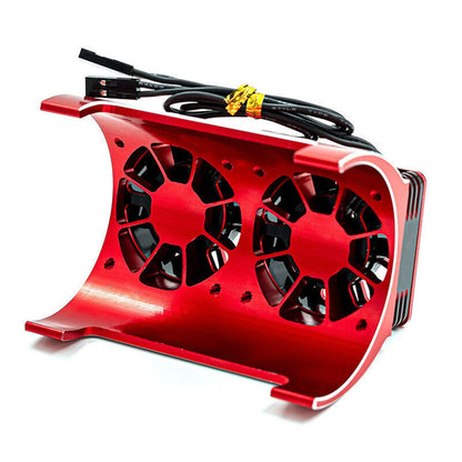 Upgrade Red Dual Fan Cooling Heatsink For Traxxas X-Maxx 1/5 RC Car 55mm Motor w