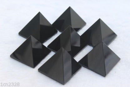 10pcs NATURAL OBSIDIAN CRYSTAL PYRAMIDS POLISHED HEALING WHOLESALE AAA