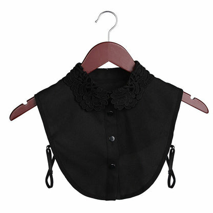 Shirt Collar Women Cotton Lace Fake Blouse Vintage Lapel Clothes Accessories Top
