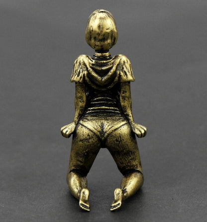 Solid Brass Girl Statue Art Beauty Model Decorative Art -