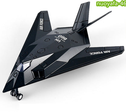 1/100 F-117 Stealth Bomber Alloy Fighter Aircraft Model Plane w/Sounds Light Toy