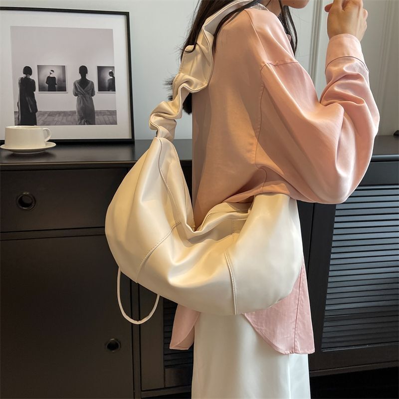 Large Shoulder Bag Soft Leather Crossbody Bags Tote Handbag 42*22*10 CM Zipper