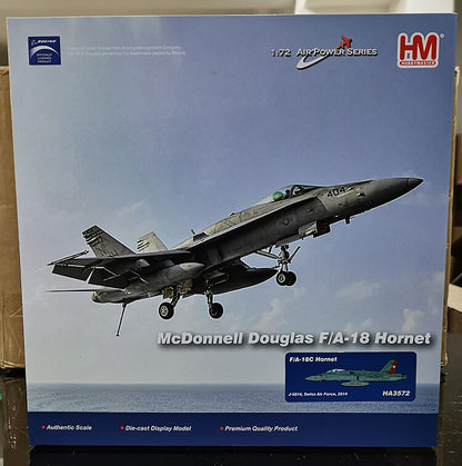1:72 HM F/A-18C Hornet J-5014 Swiss Air Force 2014 Fighter Diecast Plane Model