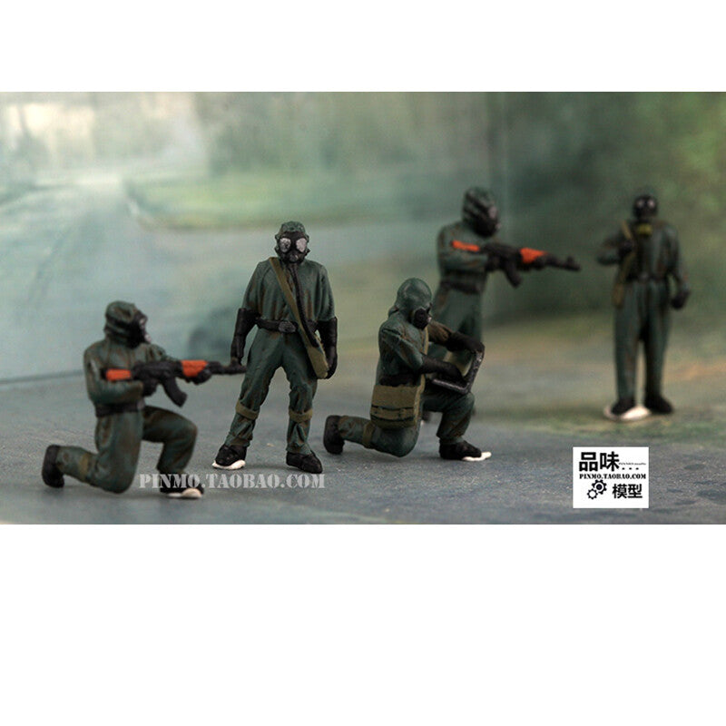1/72 5Pcs Russian biochemical soldier model #B