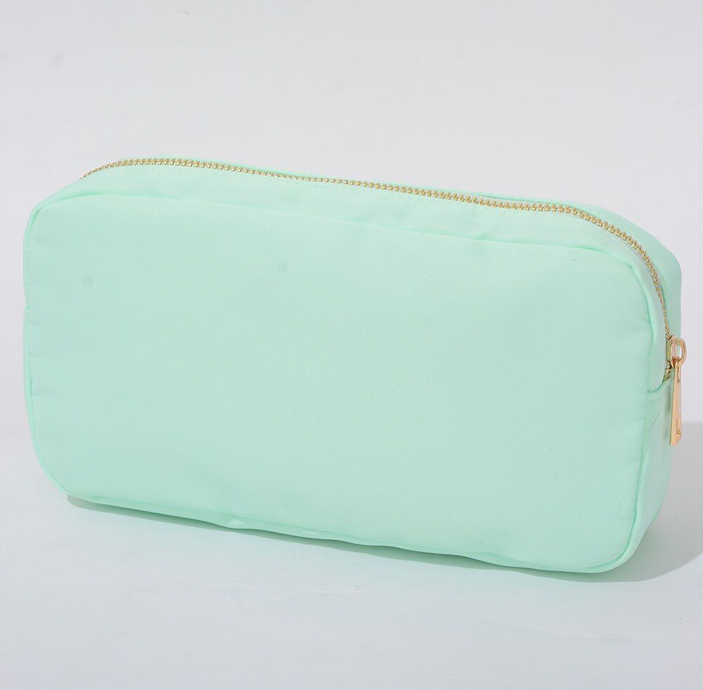 Waterproof Nylon Pouch Cosmetic Bag Letters Patch Makeup Bag Big Toiletry Purse