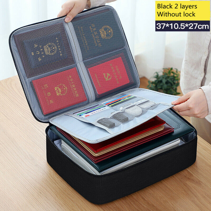 Storage Bag Large Capacity Multi-Layer Document Tickets Certificate File Storage