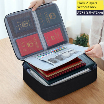 Storage Bag Large Capacity Multi-Layer Document Tickets Certificate File Storage