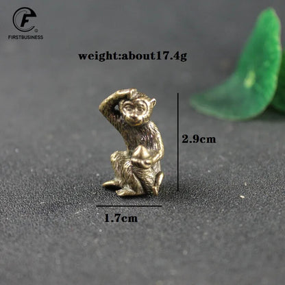 Mini Solid Statue Tea Pet Copper Home Decoration Retro Handmade Originality