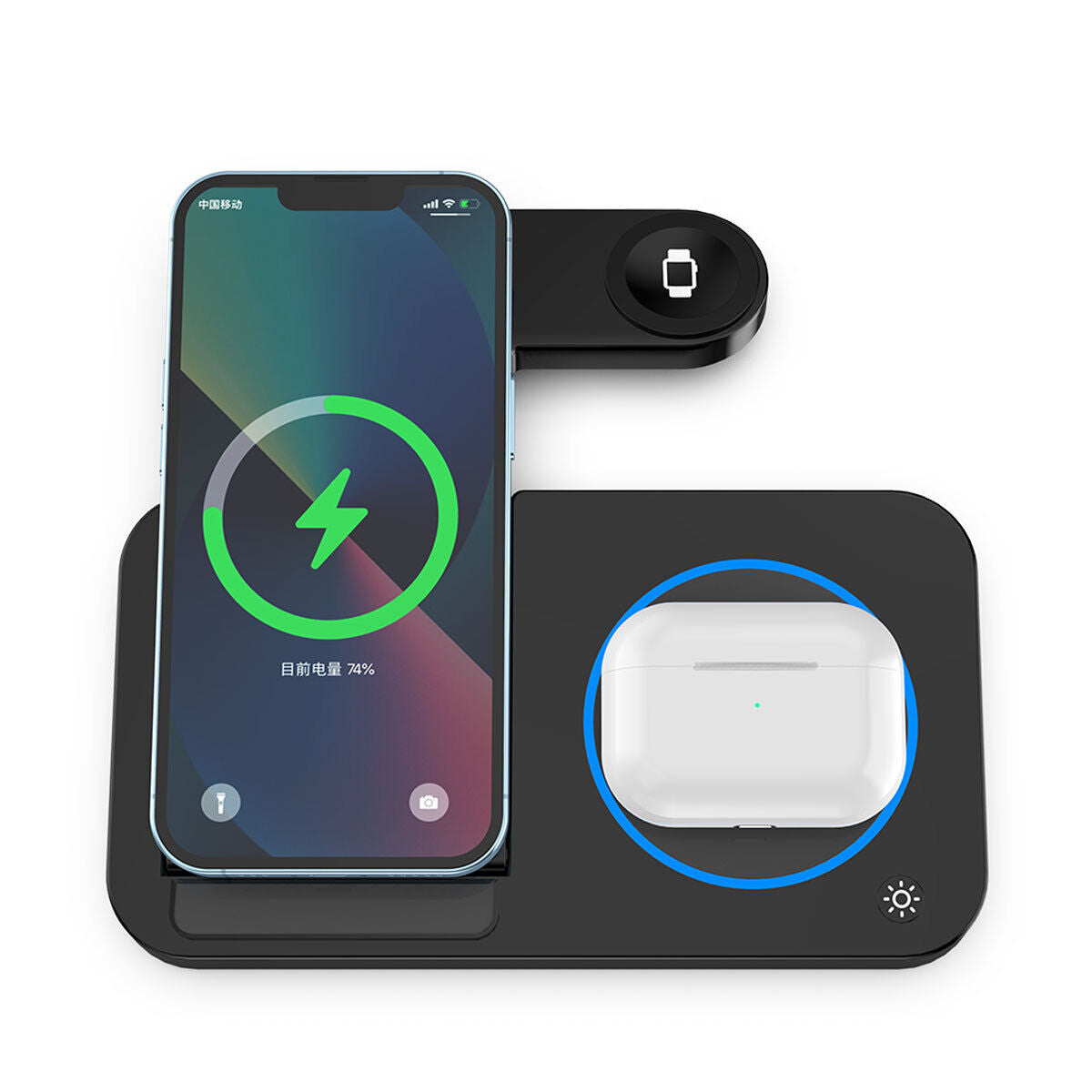15W Wireless Charger Station +Charging Adapter Shockproof For Apple iPhone 8/8+