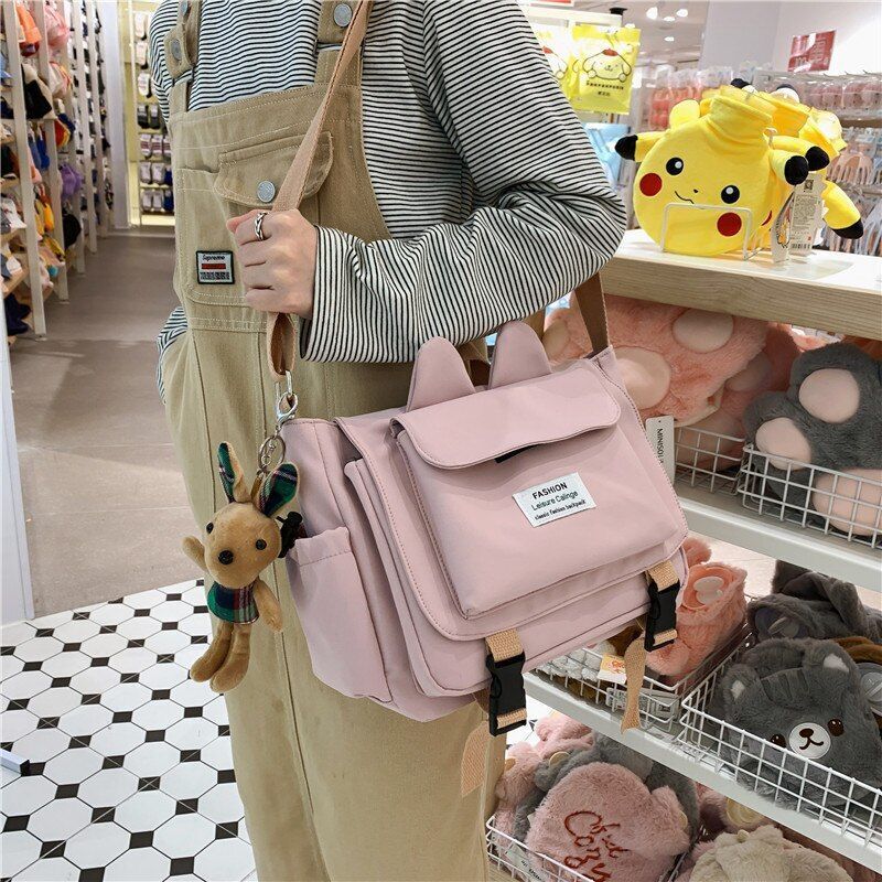 Women Shoulder Messenger Bag Waterproof Nylon Crossbody Bag Handbag Large Purse