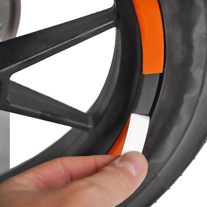 Scooter Wheel Hub Protective Reflective Sticker Parts PVC 370x150x1mm Red/Orange