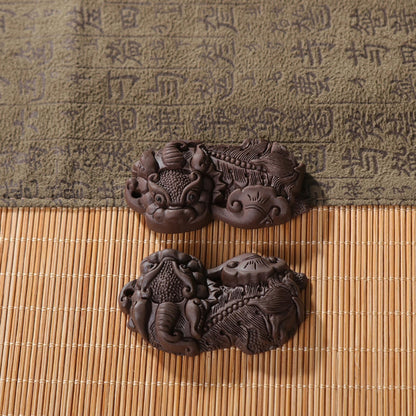 Chinese Handmade Pixiu Purple Sands Tea Pet 6cm Tea Play Tea Tray Accessories