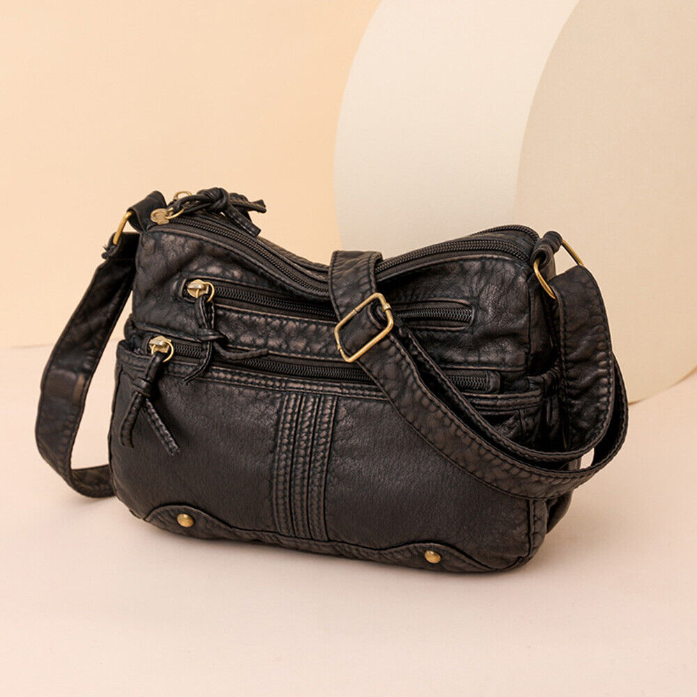 Women Soft Washed Leather Purses Satchel Handbags Shoulder Tote Bag MessengerBag