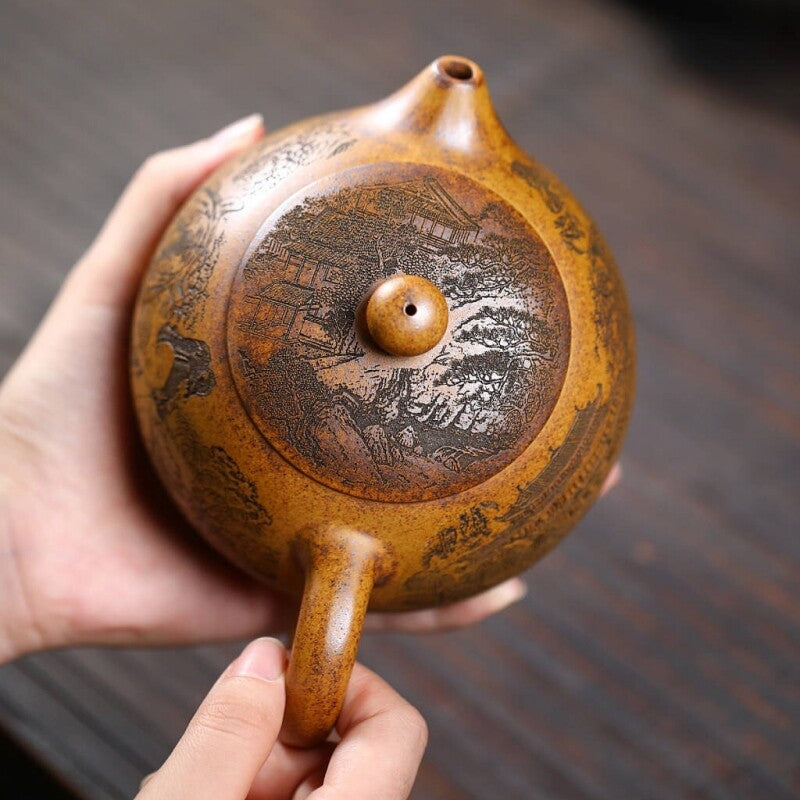500ml Xishi Pot Handmade Tea Pot Ball Shaped Infuser Holes Real Yixing Zisha New