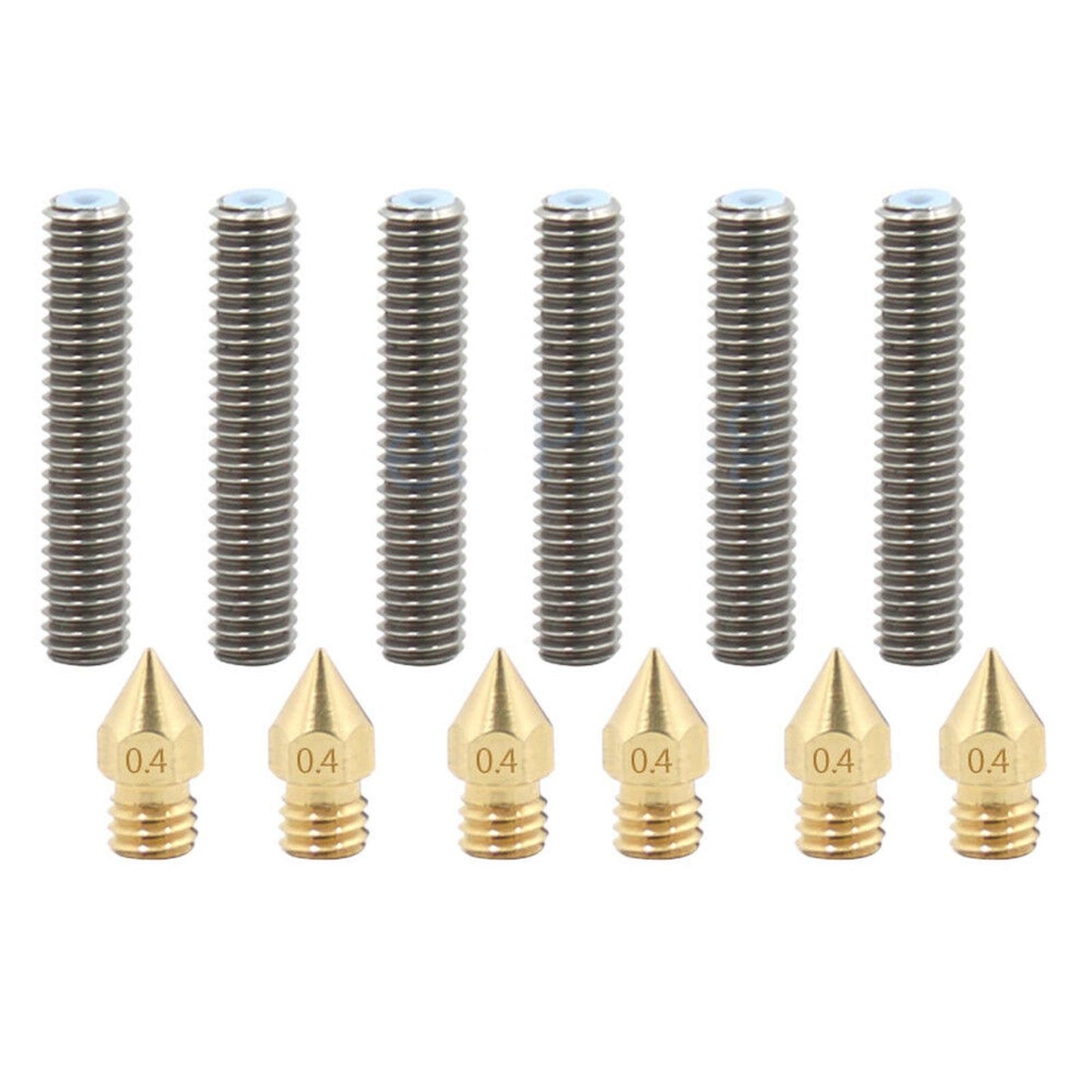 3D Printer Extruder Brass Head Nozzle+M6 Throat Tube + Drills Accessory Parts C