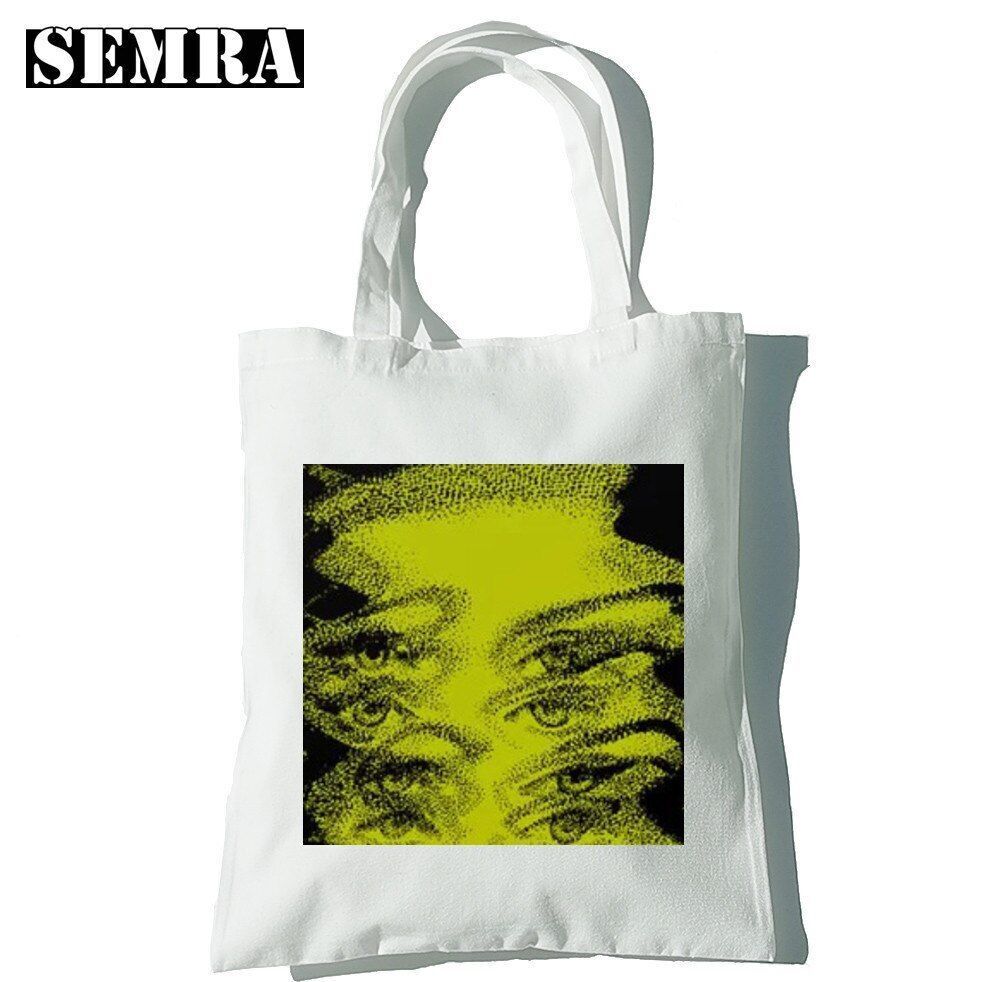 Punk Vintage Large Cartoon Canvas Bag Gothic Shopper Bag Shoulder Bag Pocket 1PC