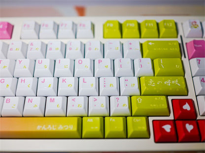 New Demon Slayer Mitsuri Anime PBT KCA Height Keycap Set 140 Key for Mechani