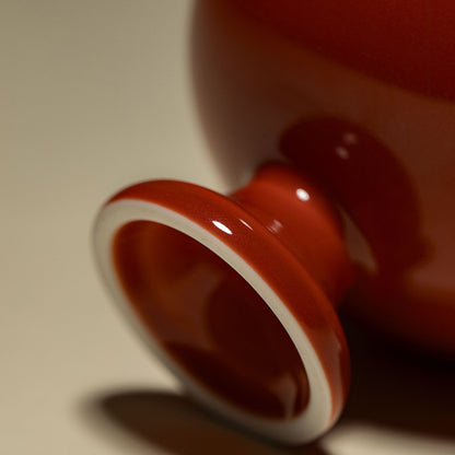 50ML Ceramic Palace Red High Foot Household Tea Cup Kung Fu Tea Set Special Cup