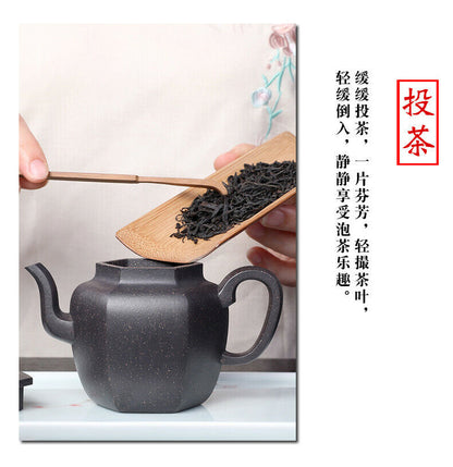 230cc Handmade Purple Sand Tea Pot in Yixing, China Purple Clay Liu Fang Gong Fu Tea Pot-