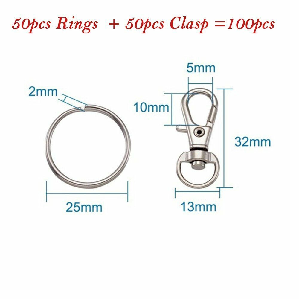 100Pcs/Lot Alloy Swivel Lanyard Snap Hooks Claw Clasps DIY Jewelry Making Supply
