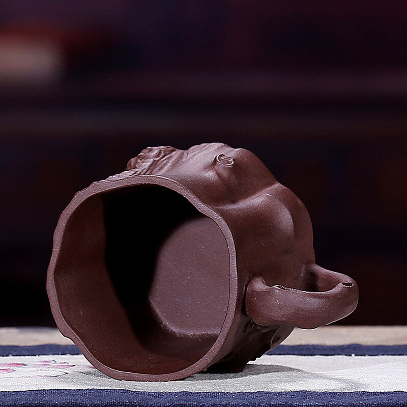 one cup 80ml true yixing zisha purple clay marked tea cup with handle handmade